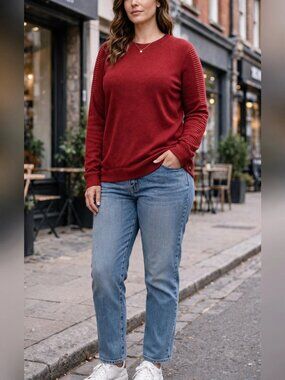 G-Star Raw Red Crewneck Sweater Size XL Women’s Ribbed Sleeve Knit  Streetwear